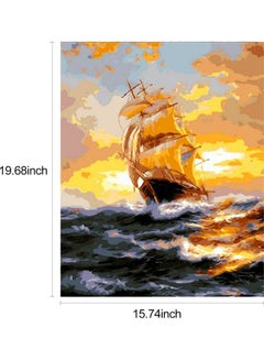 DIY Oil Painting on Canvas Paint by Number Kit Sunset Pattern multicolour 22.00 x 3.00 x 15.00cm - v1607341503/N42839919A_7