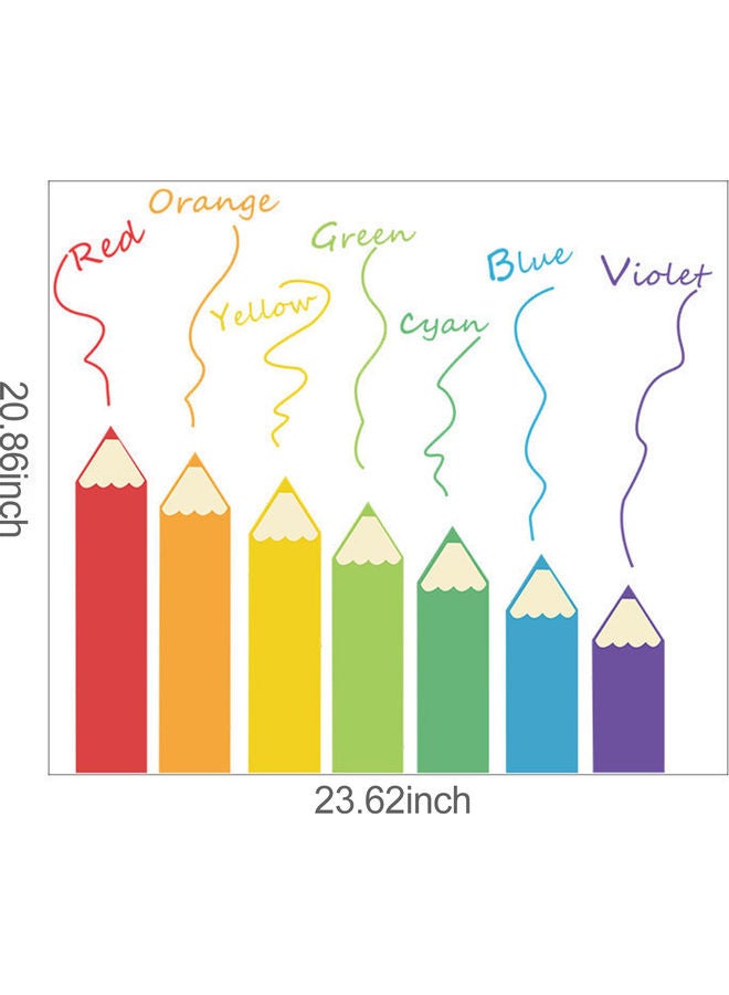 DIY Wall Stickers Decals Colourful Pencils Shaped Theme Multicolour 64.00 x 0.20 x 42.00cm