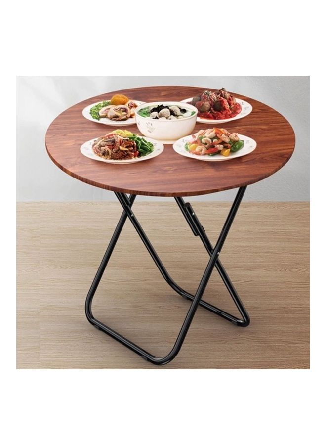 طاولة خشبية دائرية قابلة للطي بني 70سم - Image 3