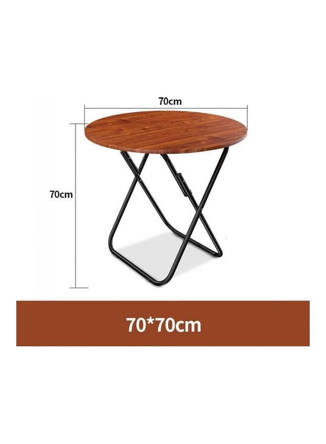 طاولة خشبية دائرية قابلة للطي بني 70سم - Image 4