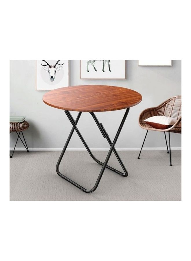 طاولة خشبية دائرية قابلة للطي بني 70سم - Image 5