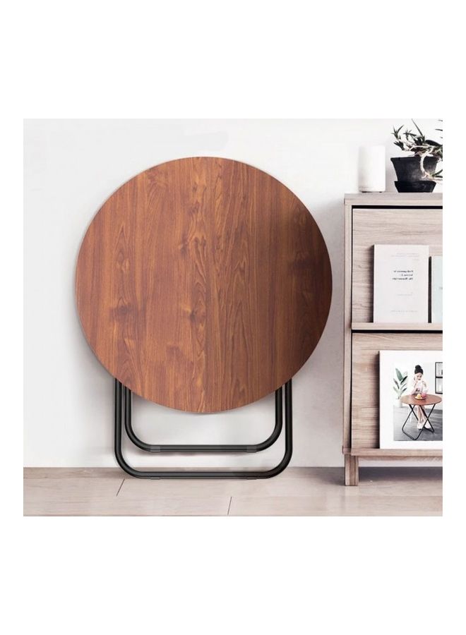 طاولة خشبية دائرية قابلة للطي بني 60سم - Image 3