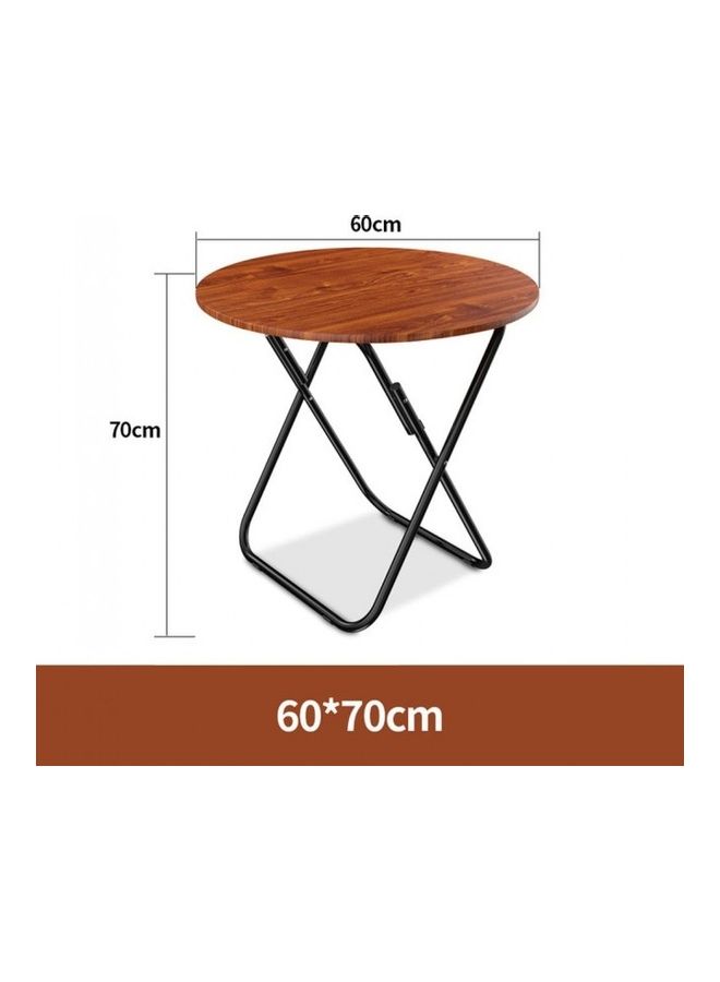 طاولة خشبية دائرية قابلة للطي بني 60سم - Image 5