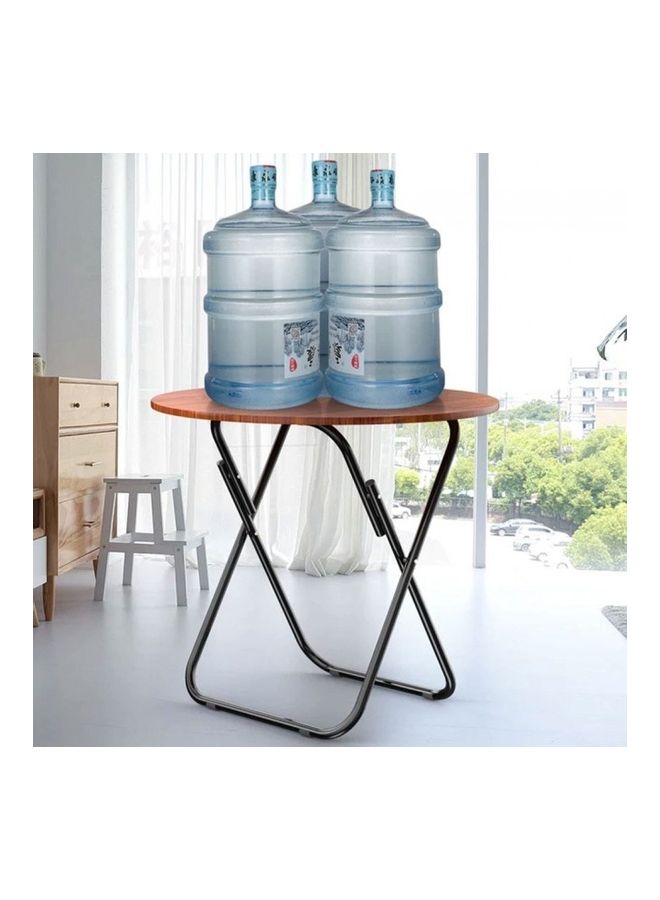 طاولة خشبية دائرية قابلة للطي بني 60سم - Image 4