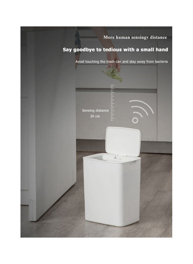 Sunhome - Touch Free Trash Can With Lid 14.0 L 5.0 W SH-168L White - Image 1
