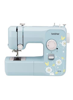Compact Electric Sewing Machine And Easy To Use Sewing And Mending Machine | Featuring 17 Built-In Stitchesand Free Arm Conversion | Quick-Set Drop-In Top Bobbin | 4-Step Buttonhole And A Built-In Needle Threader For Easy, Efficient  And Precise Sewing | Made In Vietnam, JK17B Light Blue