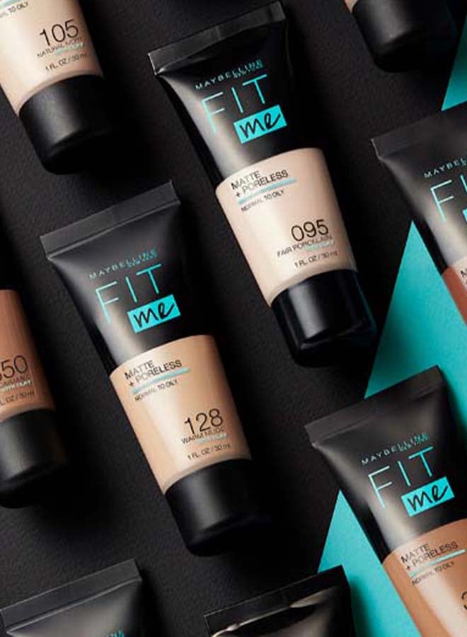 MAYBELLINE NEW YORK - Fit Me Matte+ Poreless Liquid Foundation 250 Sun Beige - Image 1