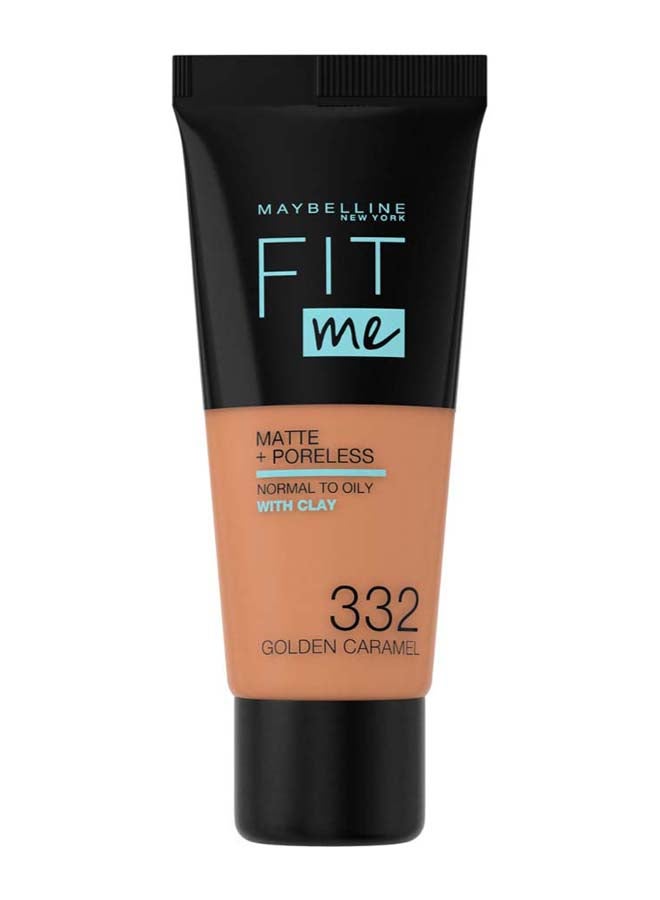 MAYBELLINE NEW YORK - Fit Me Matte & Poreless Foundation 332 Golden Caramel - Image 1
