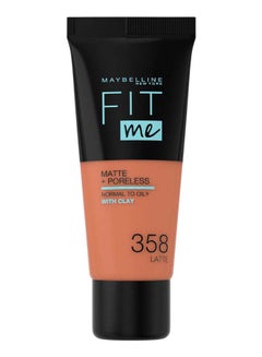 MAYBELLINE NEW YORK Fit Me Matte And Poreless Foundation 358 Latte  - Image 2