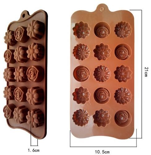 قالب مستطيل من السيليكون مكون من  15 فتحة بني 21 x 10.5سم - Image 3