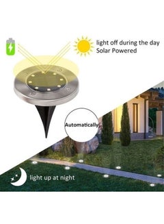 Generic 4 Piece 8 LED Solar Garden Light Durable Waterproof Ground Lights Black/Silver 12x2.5cm  - Image 3