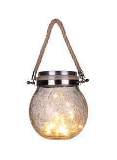 Outdoor Solar Hanging Light Crack Glass Jar Lamp Warm Light Transparent 5.5inch - v1607344309/N42779679A_1