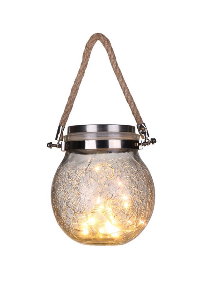 Generic Outdoor Solar Hanging Light Crack Glass Jar Lamp Warm Light Transparent 5.5inch  - Image 1