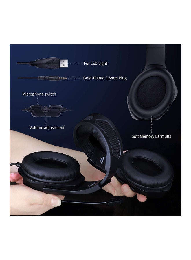 Onikuma X4 Gaming Headset with Mic and Noise Cancellation Headphone with LED Light - Image 4