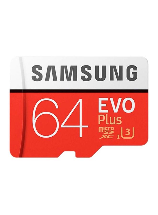 Samsung EVO Plus microSDXC UHS-I U3 100 MB/s Full HD & 4K UHD Memory Card with Adapter - 64GB | 64 GB - Image 1