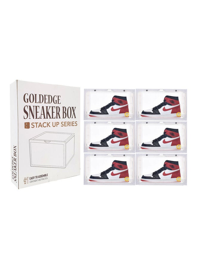 Goldedge Sneaker Storage Box Stack Up Series - Six Boxes Black 36cm  - Image 1