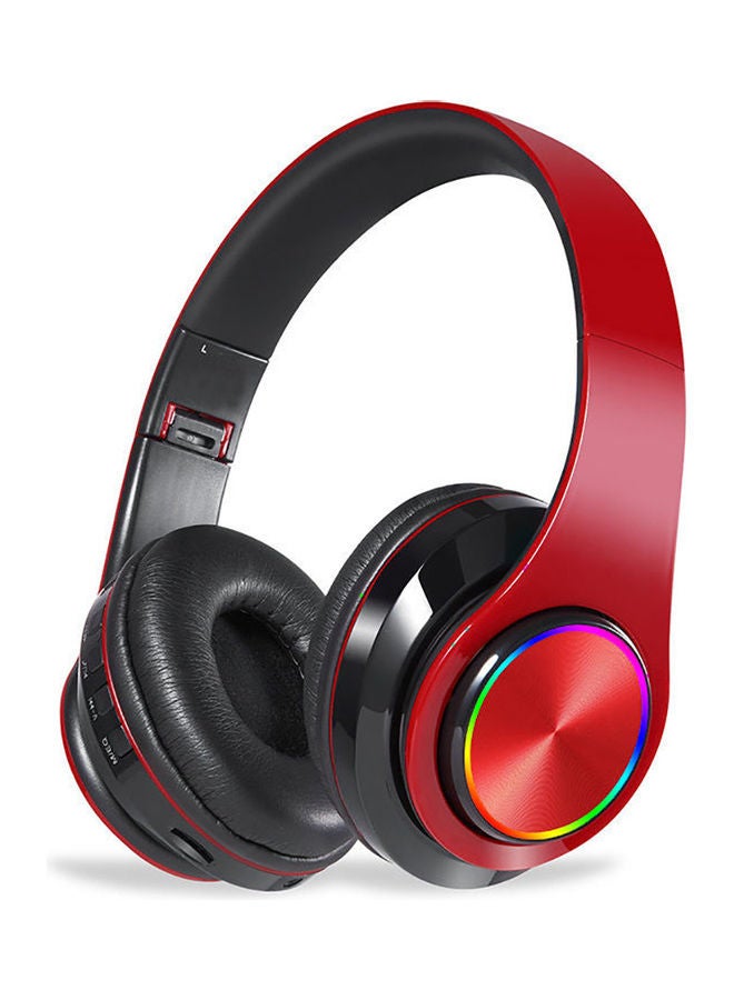 Wireless Headset With Breathing Lamp Red and black - Image 1