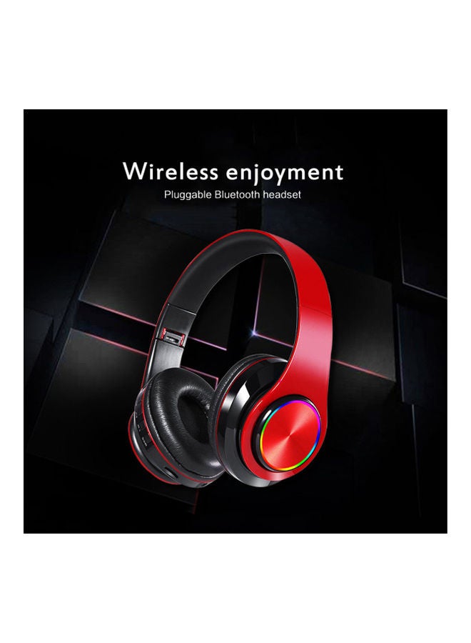 Wireless Headset With Breathing Lamp Red and black - Image 3