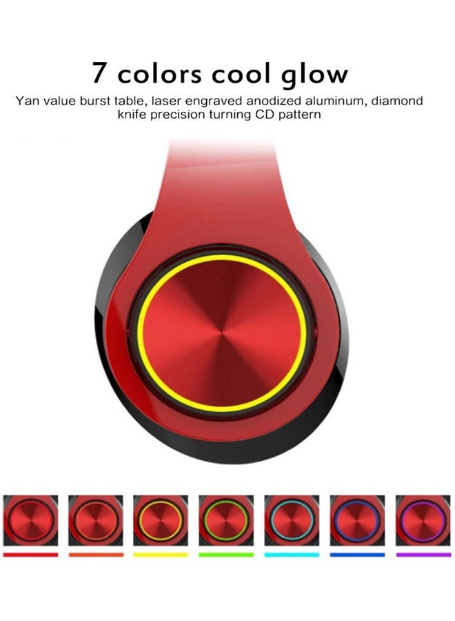 Wireless Headset With Breathing Lamp Red and black - Image 5
