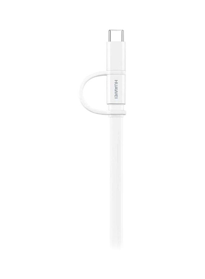 هواوي كابل 2-في-1 MicroUSB و Type-C أبيض  - Image 5