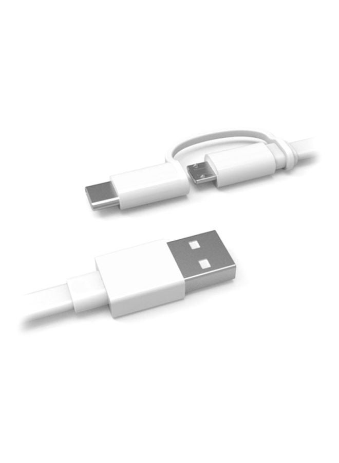 هواوي - كابل 2-في-1 MicroUSB و Type-C أبيض - Image 1