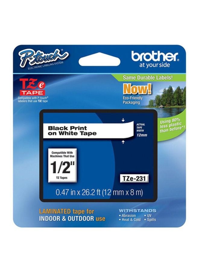 brother - Laminated Label Tape White - Image 1