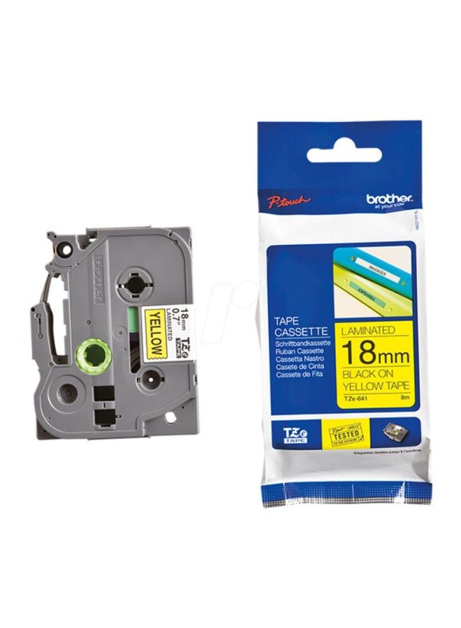 brother Labelling Tape 18Mm Yellow/White - Image 2