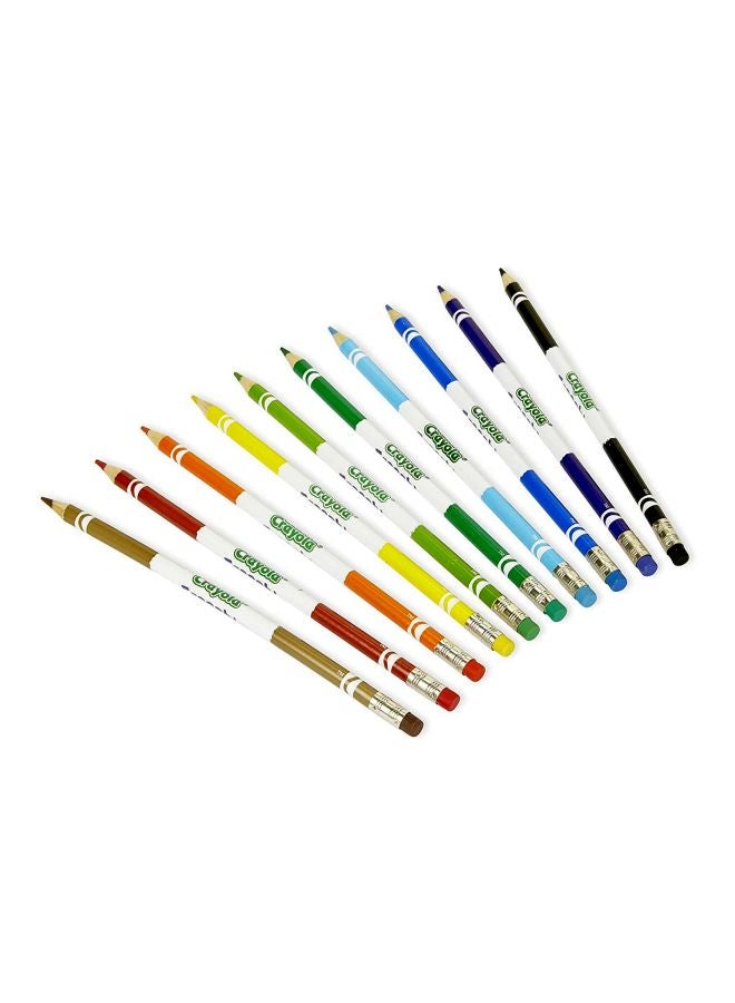 كرايولا مجموعة أقلام رصاص للتلوين وقابلة للمسح ومكونة من 10 قطع إخضر / أزرق / أحمر - Image 5