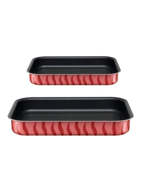 2-PieceTempo Rectangle Oven Dish Set Red/Black 30,35cm