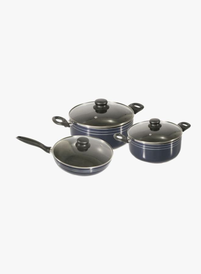 Royalford - 12-Piece Aluminium Cookware Set Black Casserole With Lid 26, Casserole With Lid 24, Wokpan 26, Tawa 30, Frypan 24, Frypan 26, Sauce Pan 16cm - Image 1