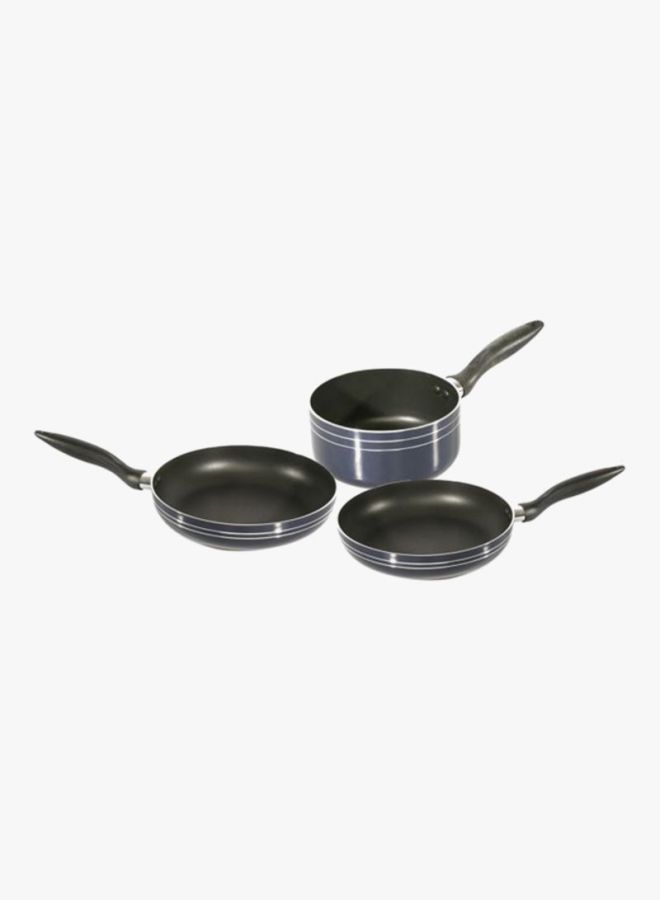 Royalford - 12-Piece Aluminium Cookware Set Black Casserole With Lid 26, Casserole With Lid 24, Wokpan 26, Tawa 30, Frypan 24, Frypan 26, Sauce Pan 16cm - Image 1