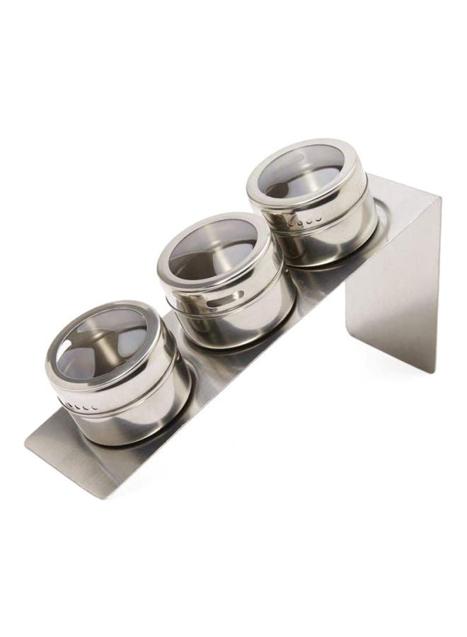 FACKELMANN Spice Cans with Holder Silver/Clear  - Image 1