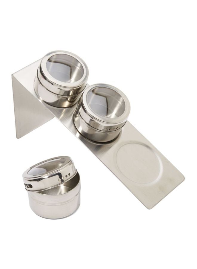 FACKELMANN Spice Cans with Holder Silver/Clear  - Image 3