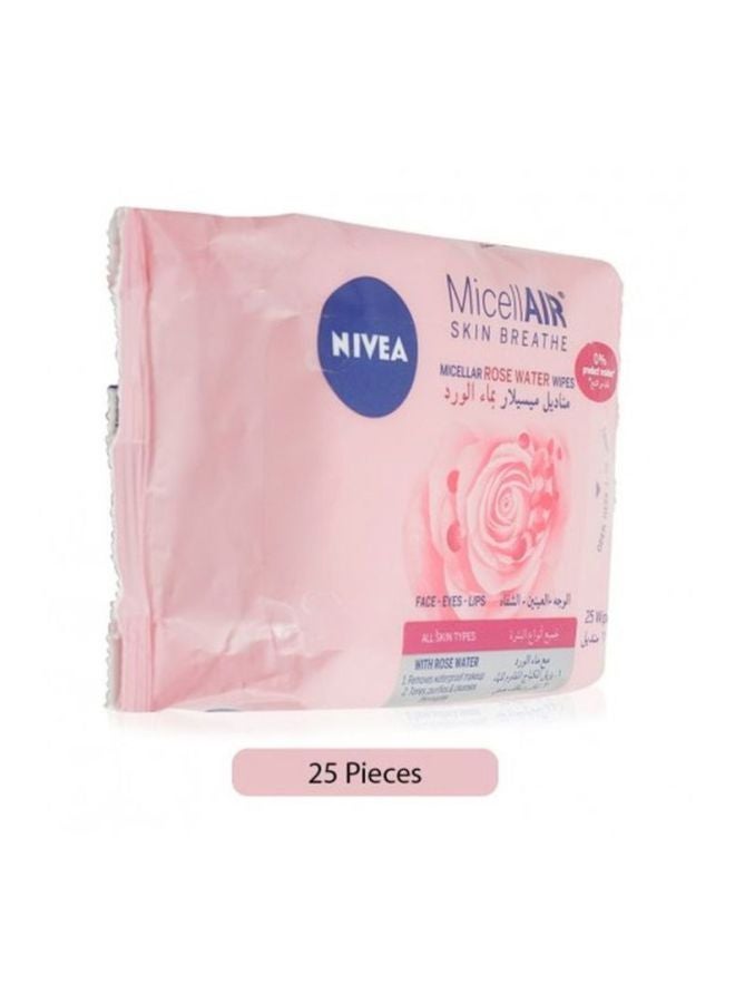 Nivea 25-Piece Micell Air Rose Water Wipes White - Image 2