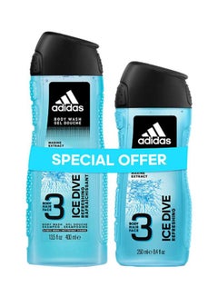 Adidas Pack Of 2 Ice Dive Shower Gel 650ml  - Image 1