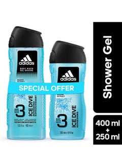 Adidas Pack Of 2 Ice Dive Shower Gel 650ml  - Image 5