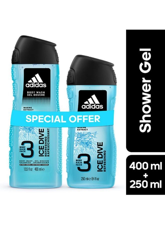 Adidas Pack Of 2 Ice Dive Shower Gel 650ml  - Image 5