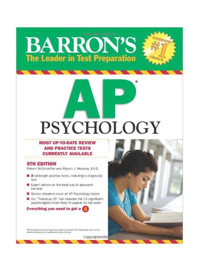 AP Psychology: Most Up-To-Date Review And Practice Tests Currently Available Paperback English by Allyson Weseley - 07 Feb 2012 