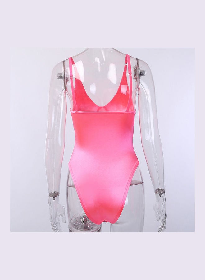 بودي سوت مكشوف الظهر بتصميم سادة وردي - Image 2