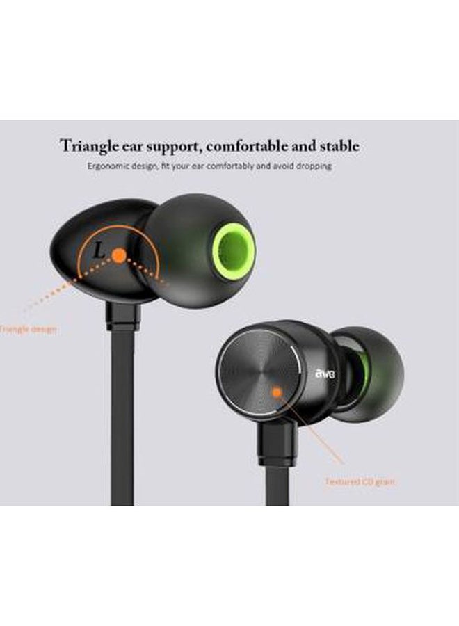 Awei Wireless In-Ear Stereo Headset Black/Green - Image 4