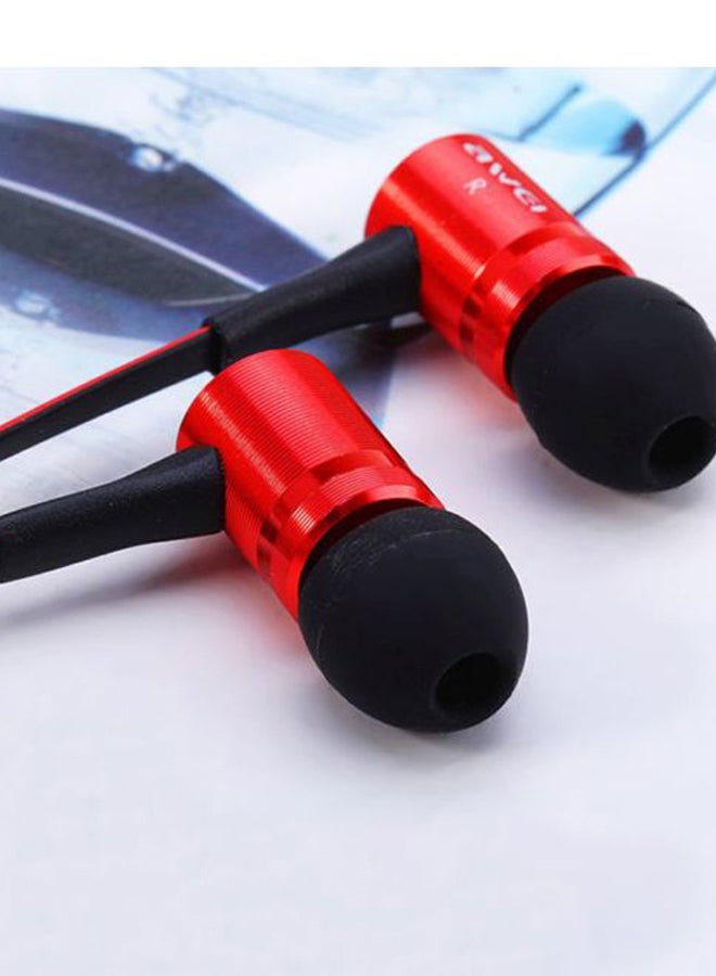 Awei In-Ear Headphones With Mic Red/Black - Image 3