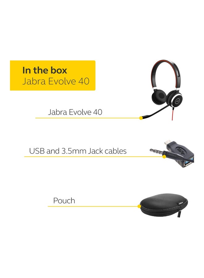 جابرا سماعة رأس إيفولف 40 سلكية ثنائية أسود - Image 5