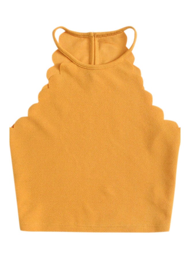 Generic - Halter Neck Sleeveless Navel Tops Tight Vest Yellow - Image 1
