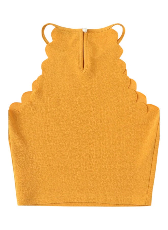 Generic - Halter Neck Sleeveless Navel Tops Tight Vest Yellow - Image 1