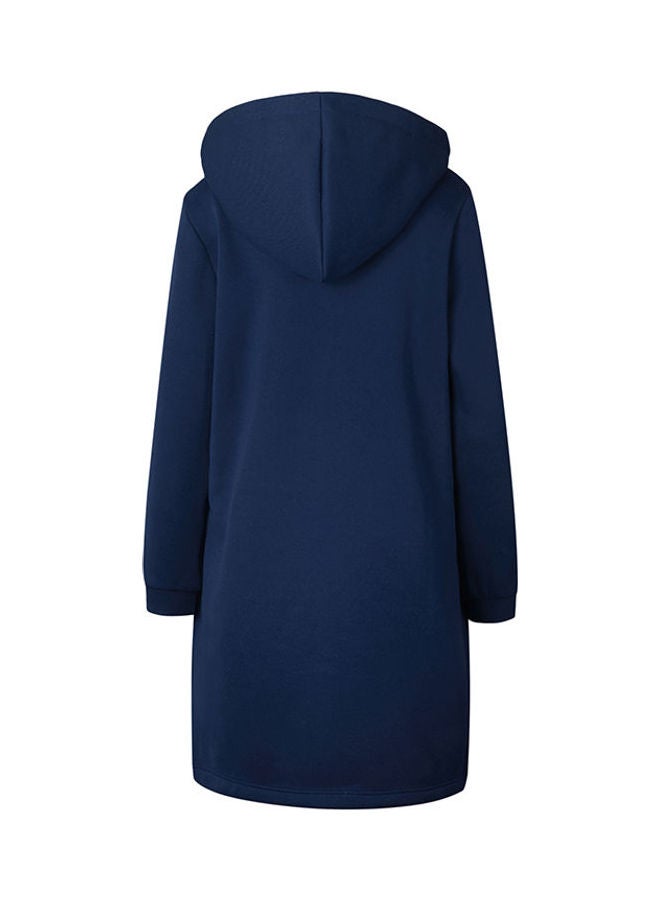 Autumn Winter Coat Casual Zipper Hooded Jacket Hoodies Sweatshirt Black  - Image 4