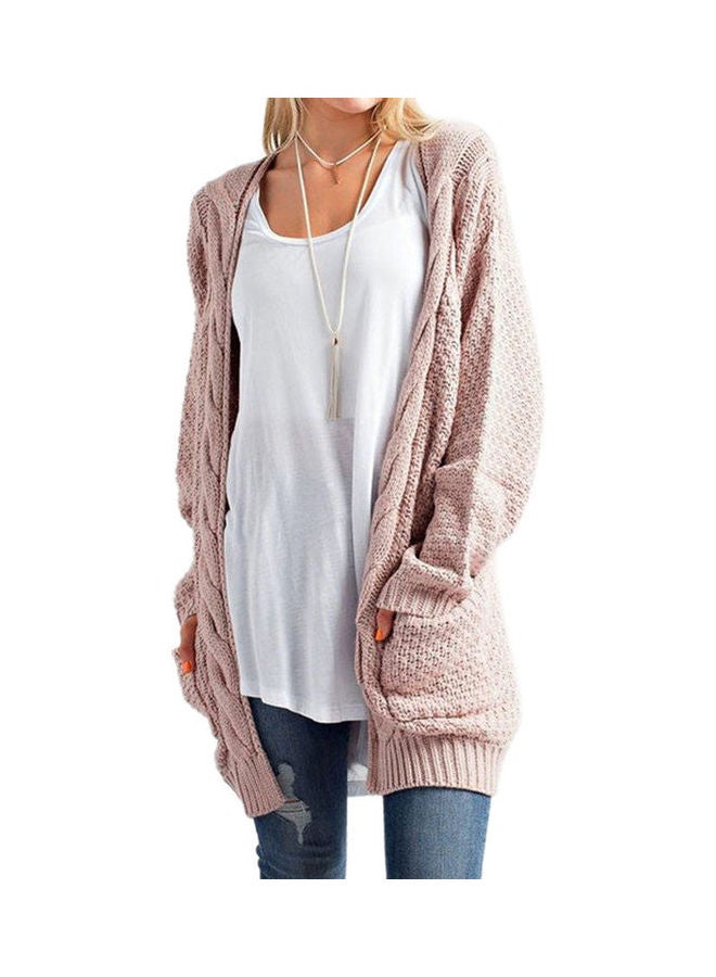 Casual Fashion Coat With Pocket Cardigan Sweater Warm Knitting Tops Gray  - Image 5