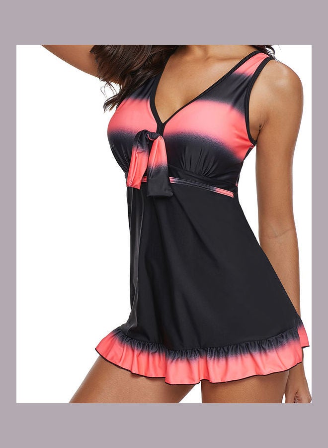 Gradient Deep V Swimsuit Orange/Black - Image 3