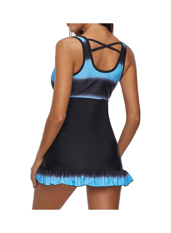 Gradient Deep V Swimsuit Blue/Black - Image 4