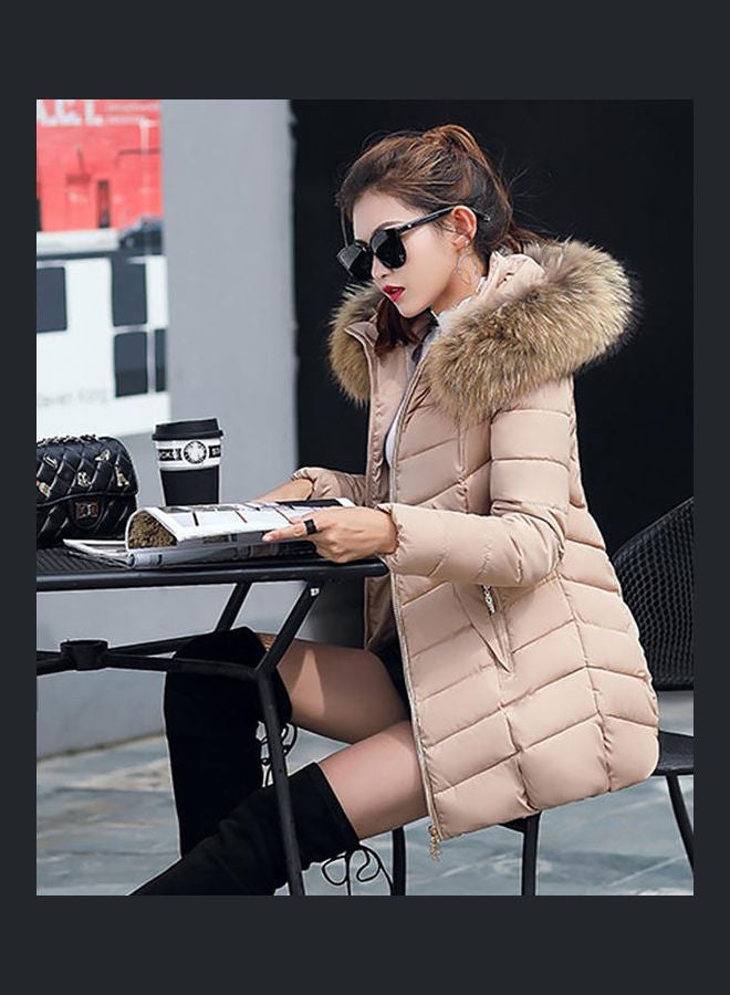 Thicken Hoodie Overcoat Khaki - Image 4