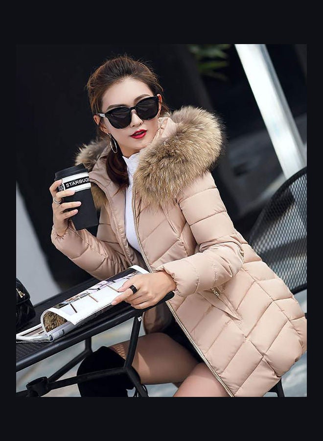Thicken Hoodie Overcoat Khaki - Image 5